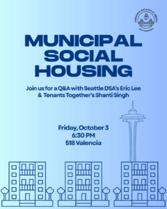 A graphic promoting the Municipal Social Housing event.